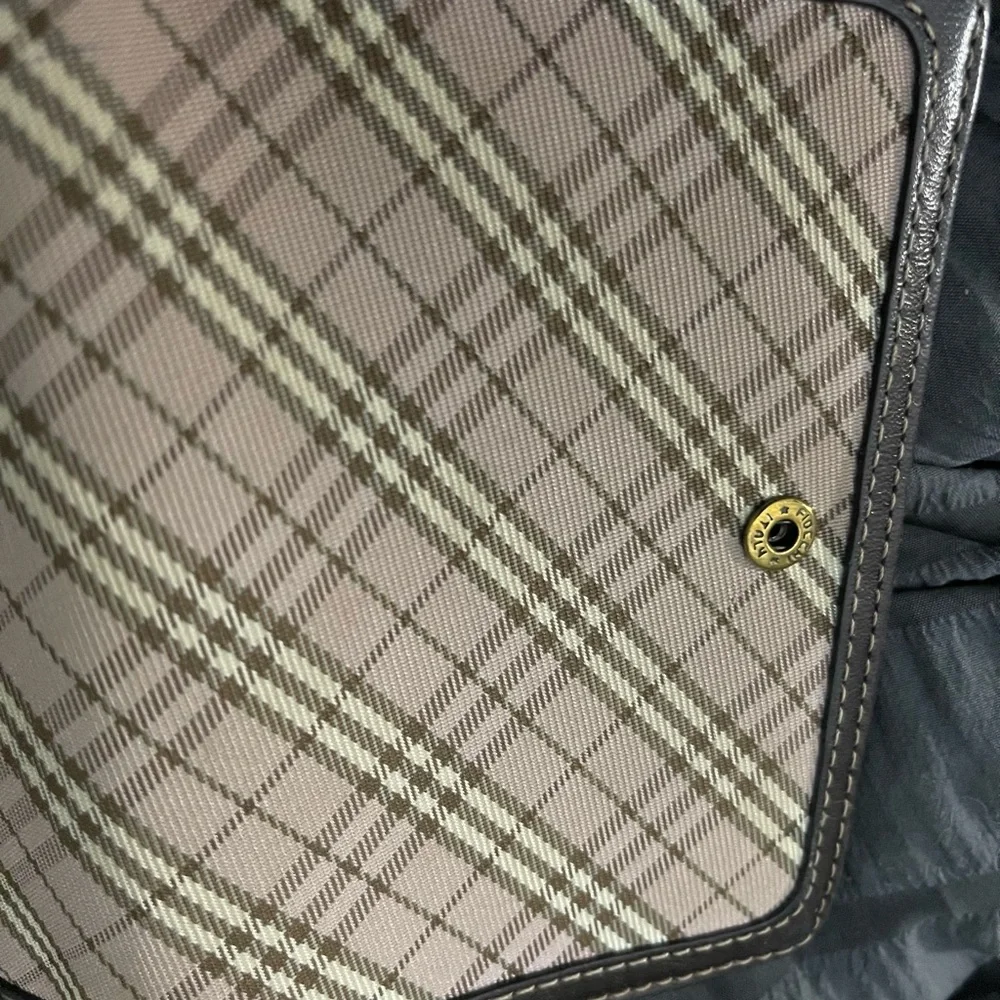 Burberry Blue Label Plaid Wallet - Brown and Cream with cavas with leather trim - Picture 6 of 10